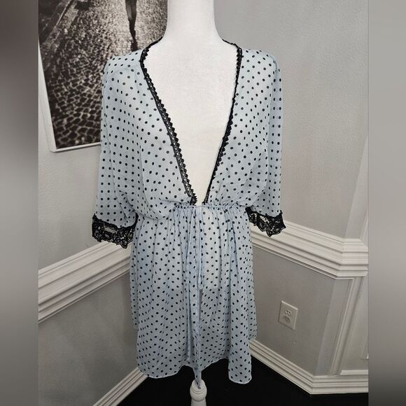 Sheer polka dot Robe 1x NWOT - Picture 2 of 10